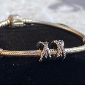 Set of 2 - pandora galaxy spacers charms